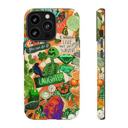 Green and Orange Collage Tough Phone Case