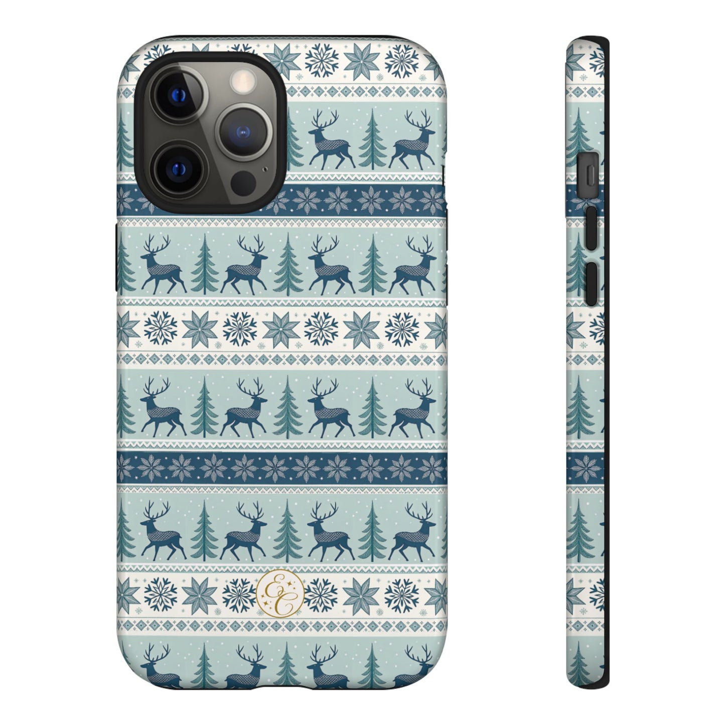 Blue Winter Reindeer Tough Phone Case