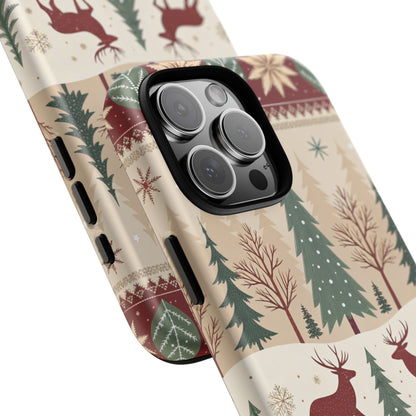 Vintage Christmas Reindeer Tough Phone Case