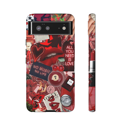 Red Aesthetic Collage Tough Phone Case