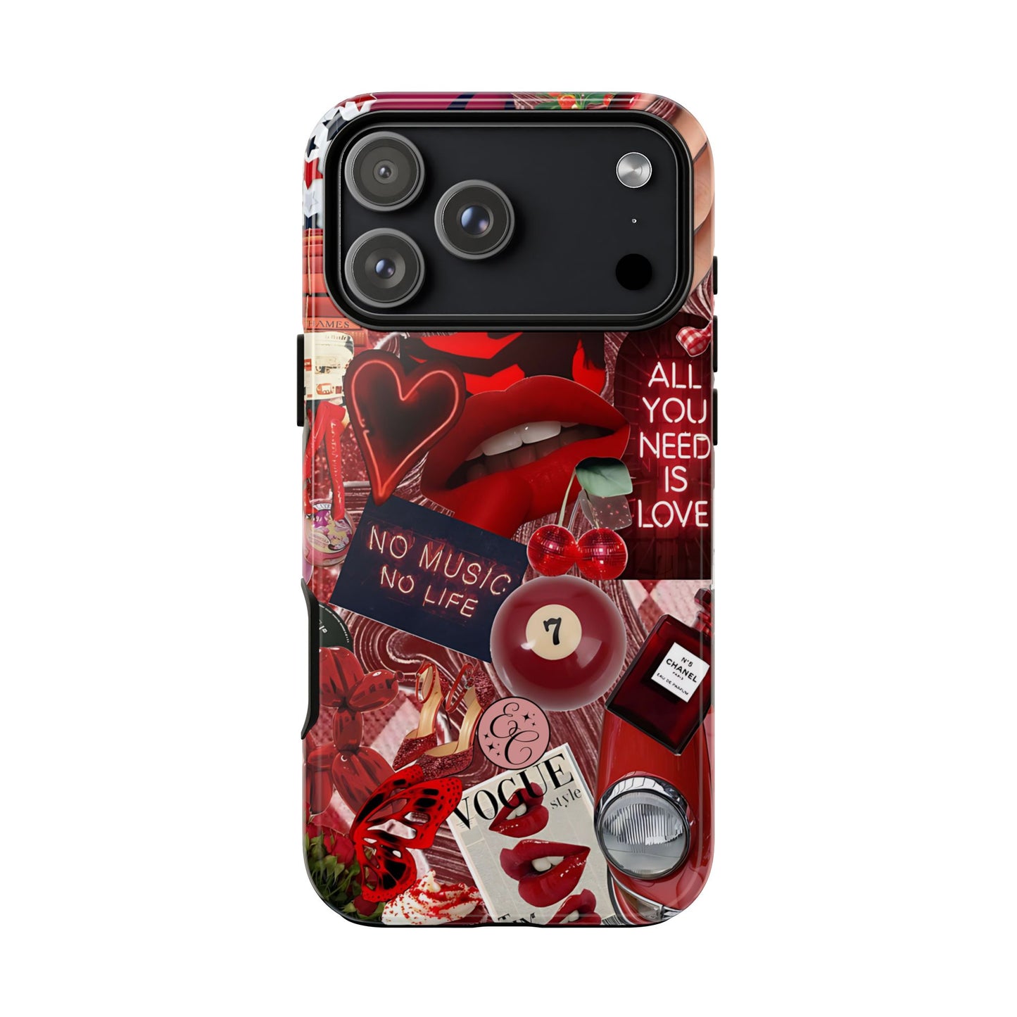 Red Aesthetic Collage Tough Phone Case