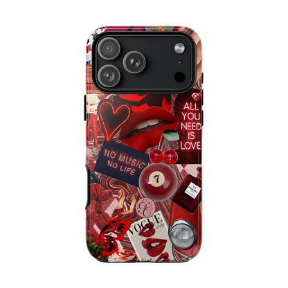Red Aesthetic Collage Tough Phone Case