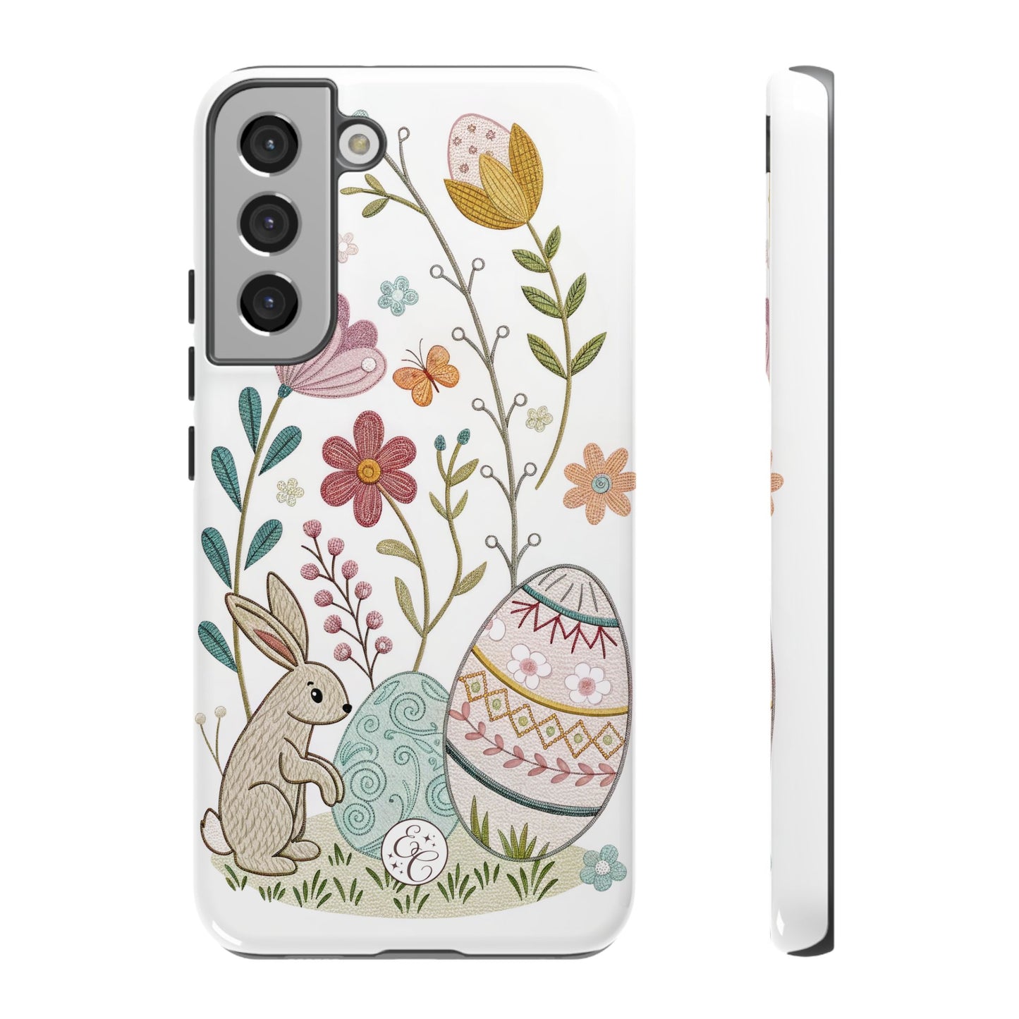 Bunny & Easter Egg Floral Tough Phone Case