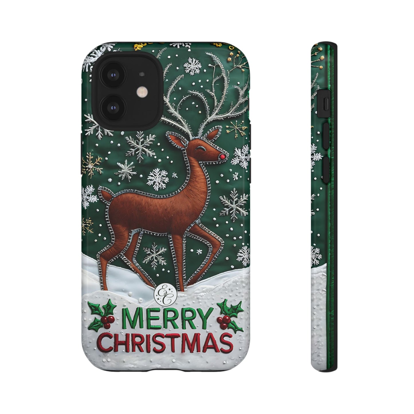 Merry Christmas Reindeer Tough Phone Case