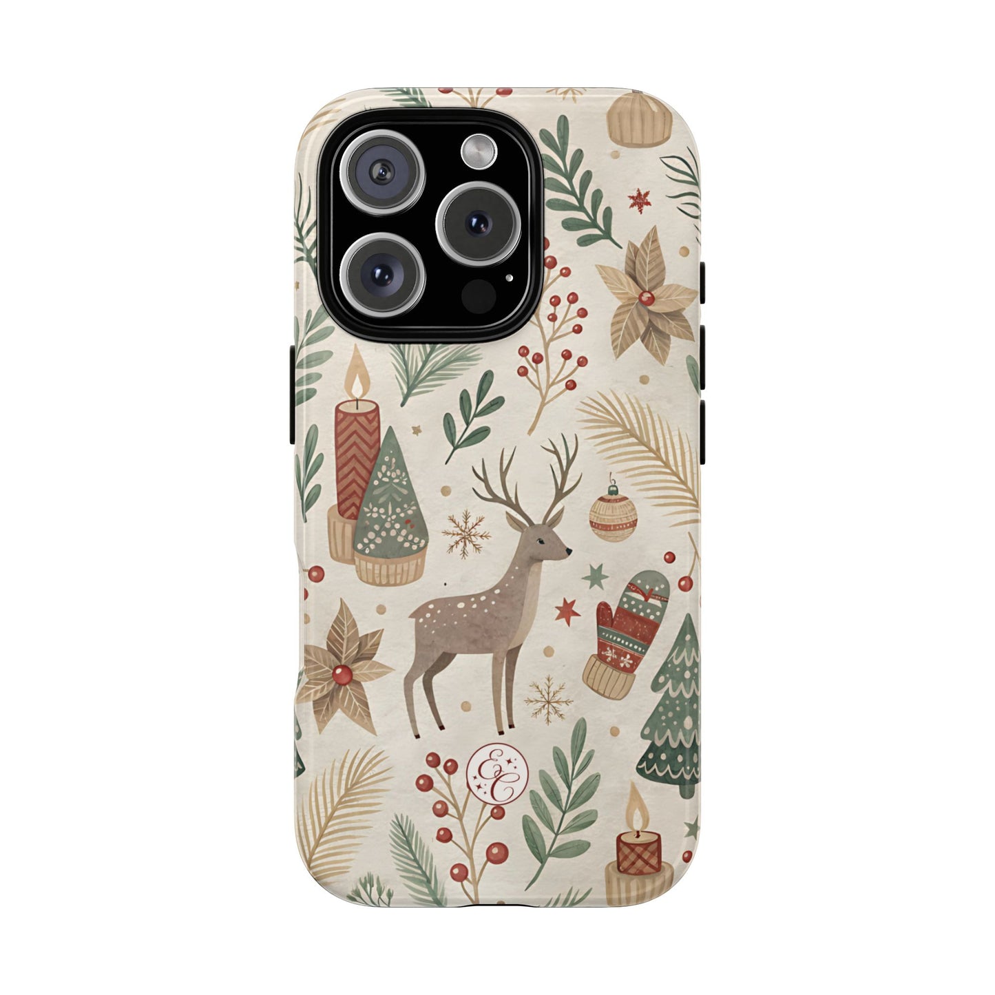 Rustic Christmas Reindeer Tough Phone Case