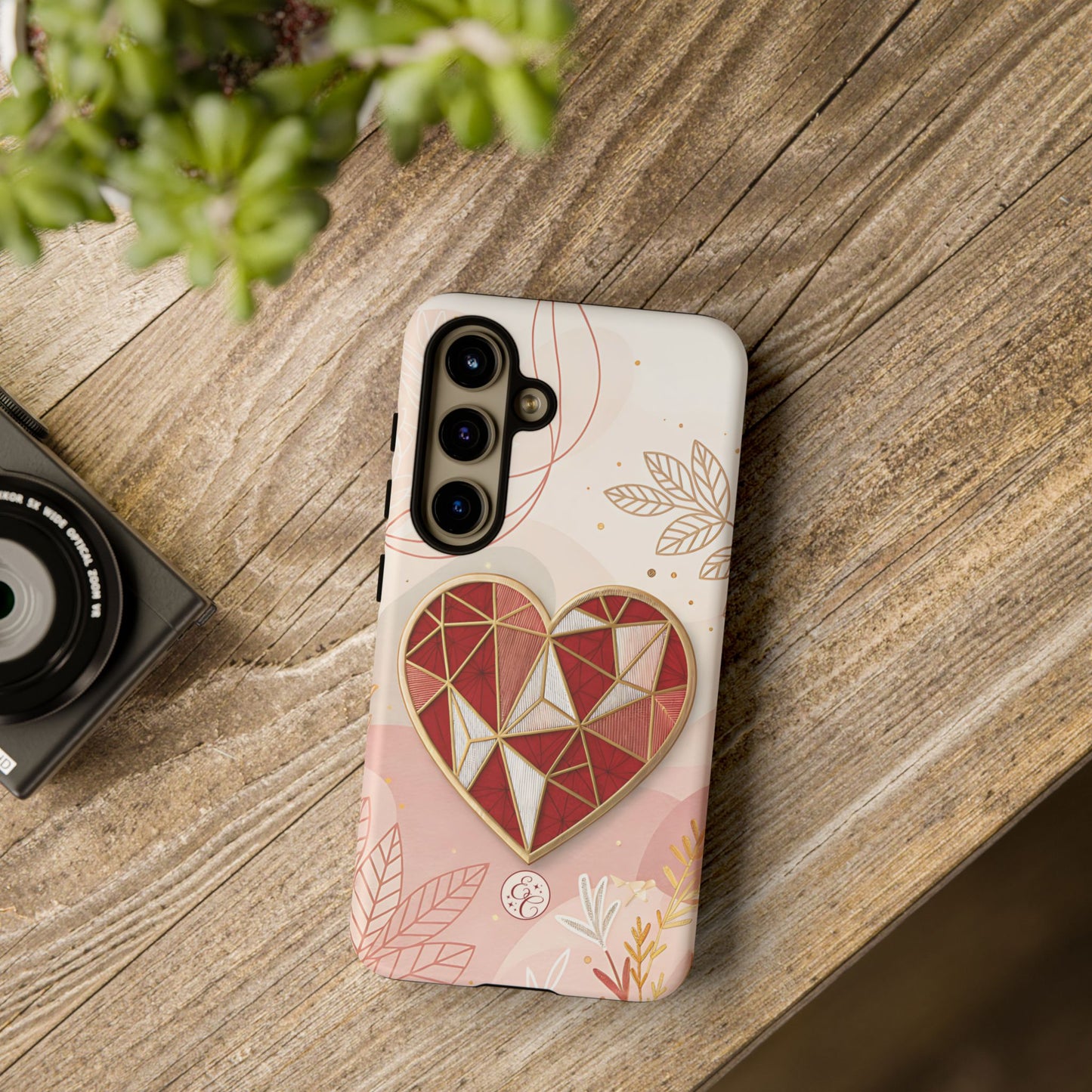 Geometric Heart Tough Phone Case