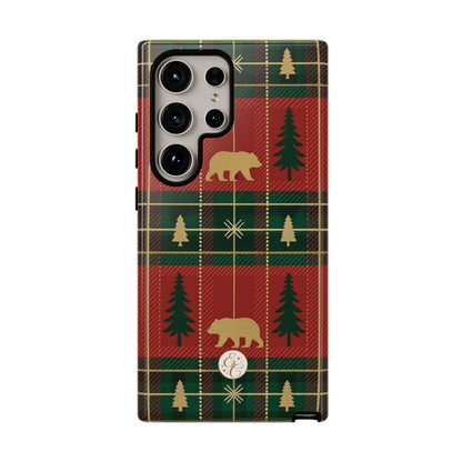 Christmas Bear Plaid Tough Phone Case