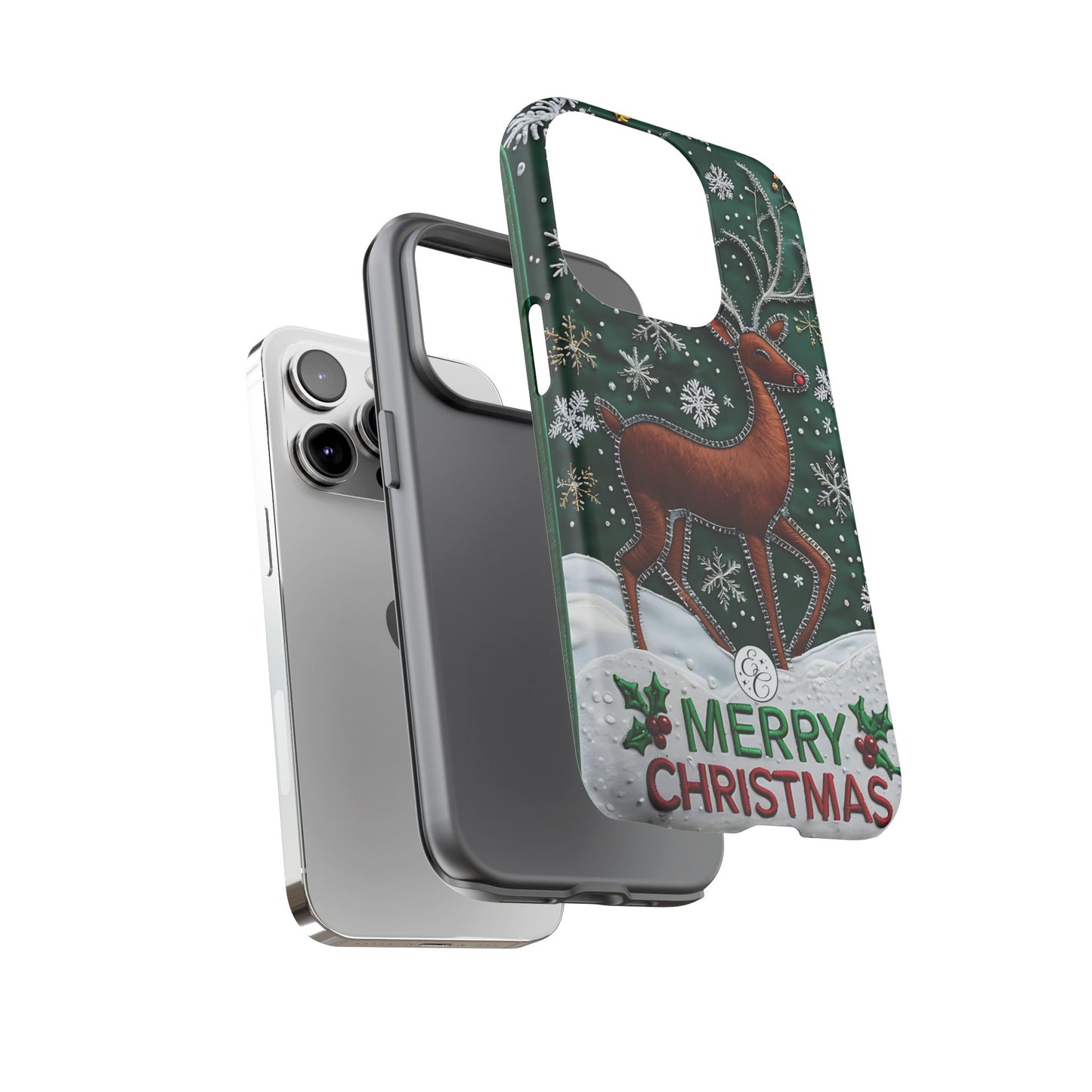 Merry Christmas Reindeer Tough Phone Case