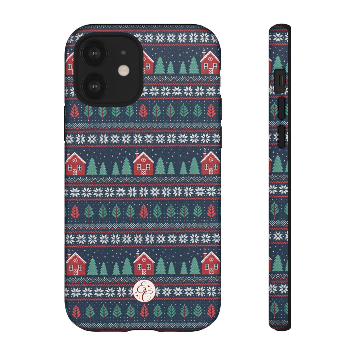 Winter Cottage Pattern Tough Phone Case