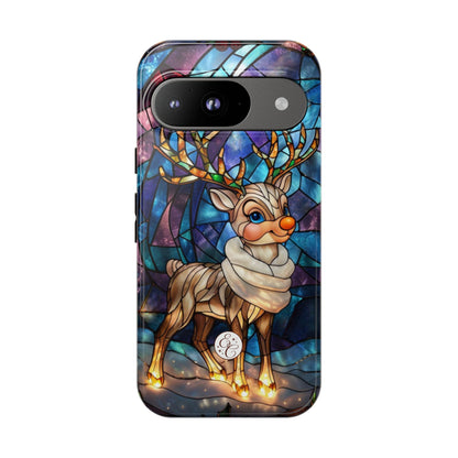 Cute Reindeer Stained Glass Tough Phone Case