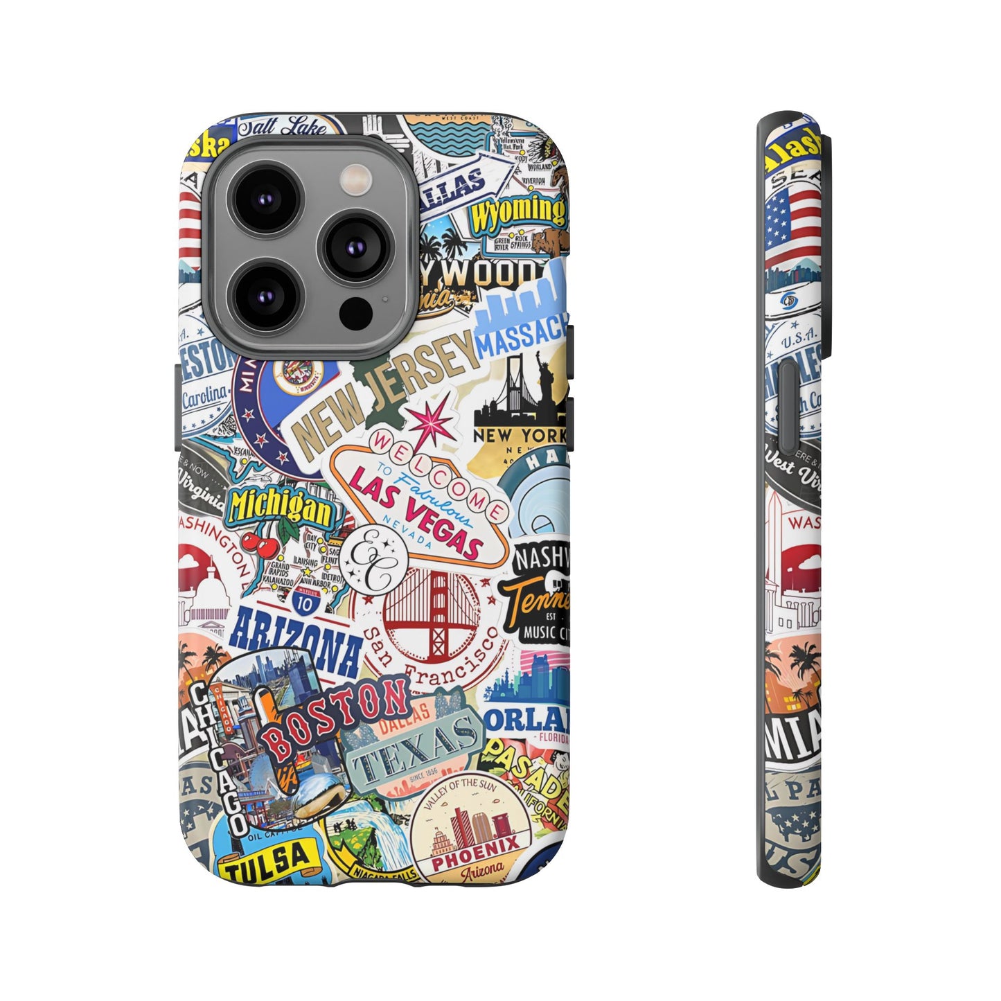 USA Travel Stickers Tough Phone Case