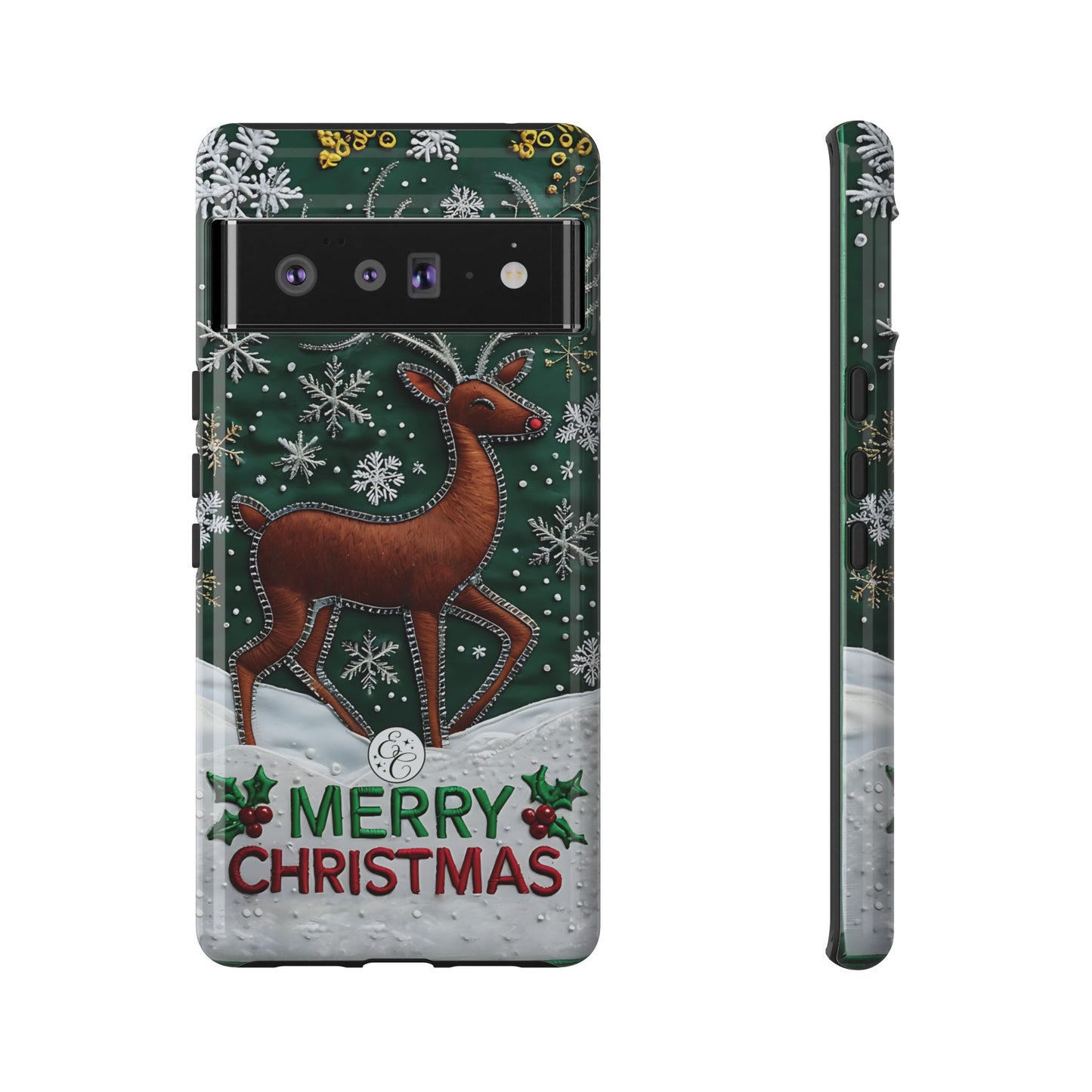 Merry Christmas Reindeer Tough Phone Case