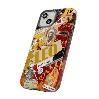 Leo Vintage Zodiac Collage Tough Phone Case