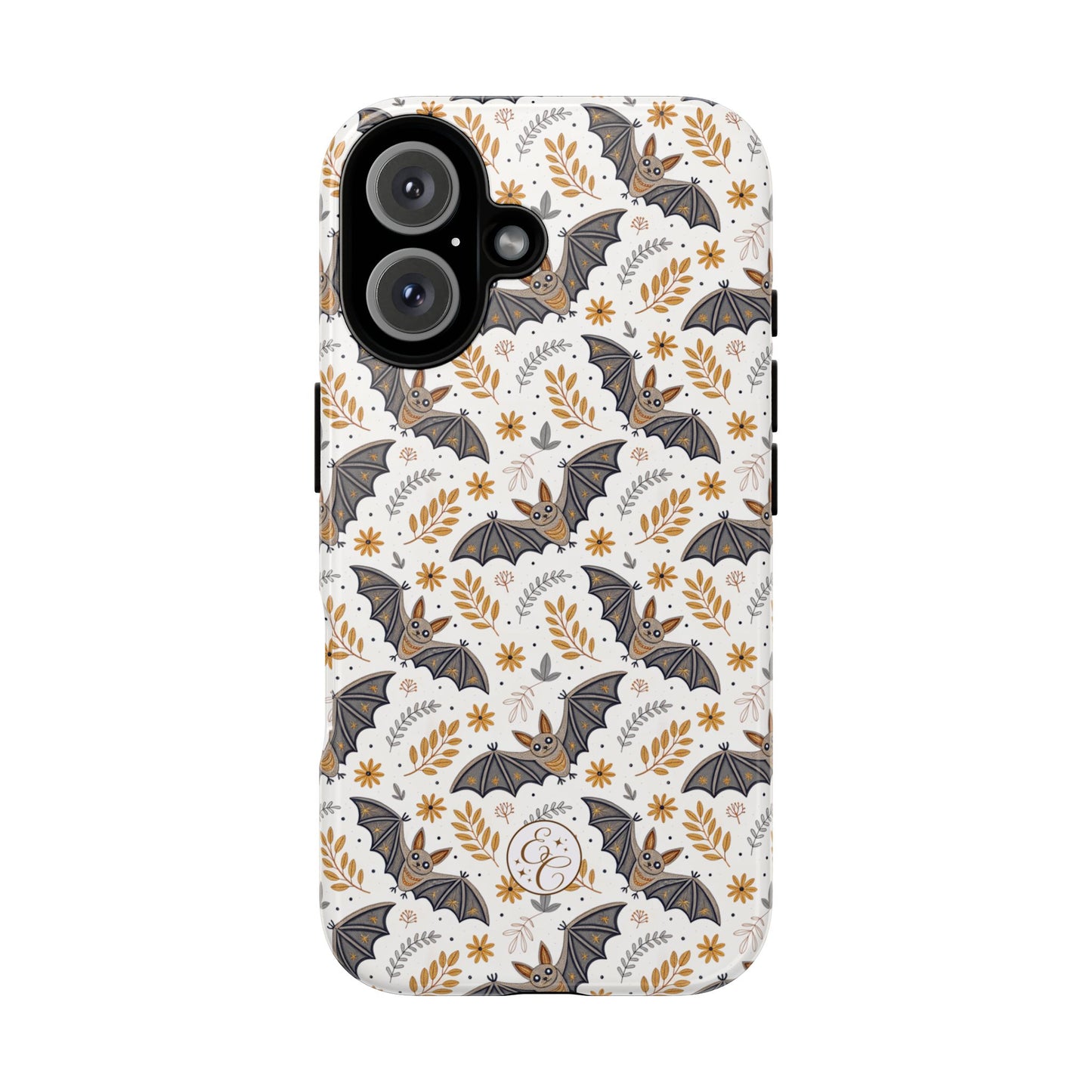 Boho Halloween Bat Pattern Tough Phone Case
