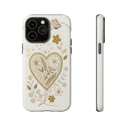 Floral Heart Design Tough Phone Case
