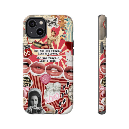 Feminine Aesthetic Retro Collage Tough Phone Case