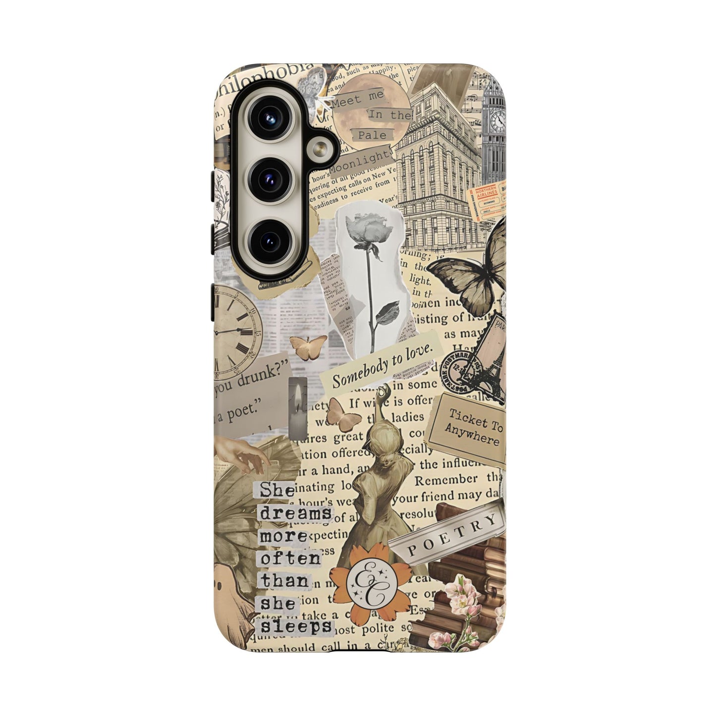 Library Romance Collage Tough Phone Cases