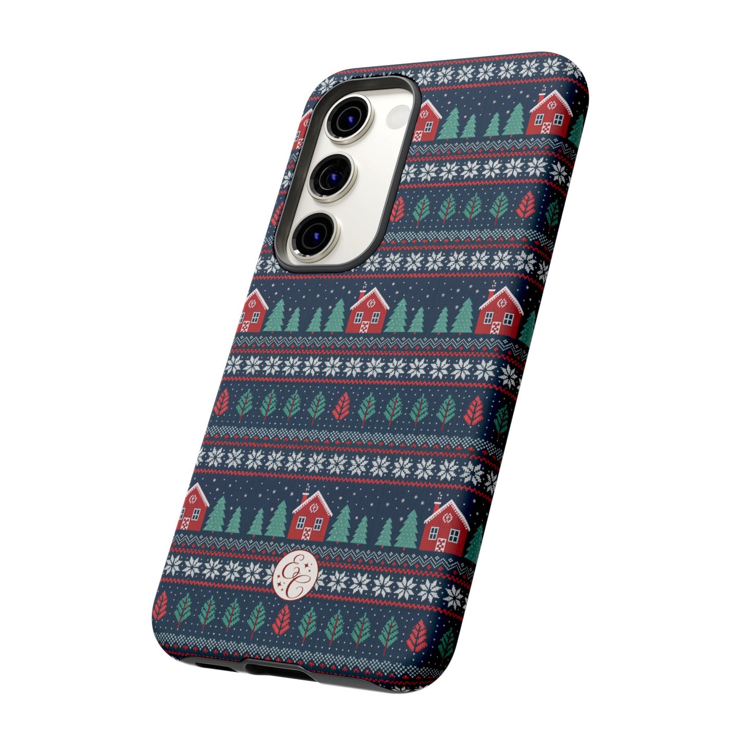 Winter Cottage Pattern Tough Phone Case