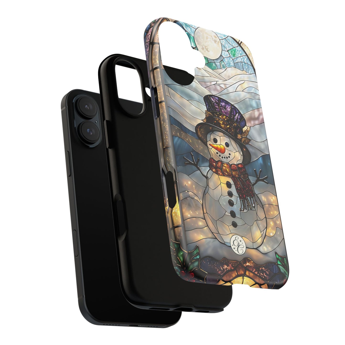 Snowman Stained Glass Tough Phone Case