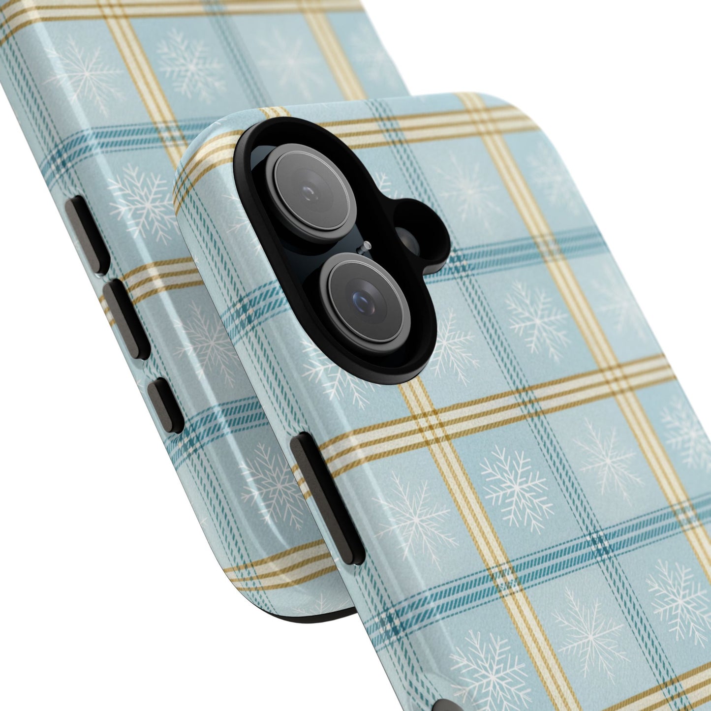 Blue Winter Plaid Tough Phone Case