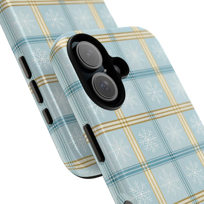 Blue Winter Plaid Tough Phone Case
