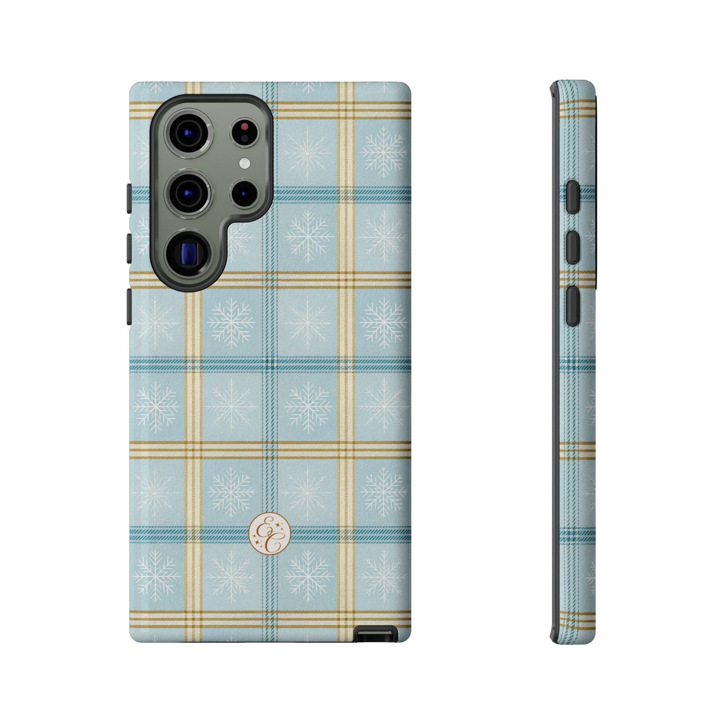 Blue Winter Plaid Tough Phone Case