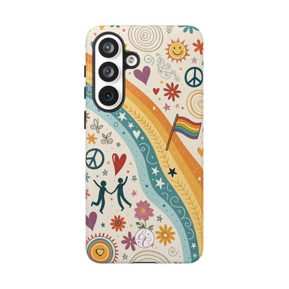 LGTBQ+ Pride Boho Doodle Tough Phone Case