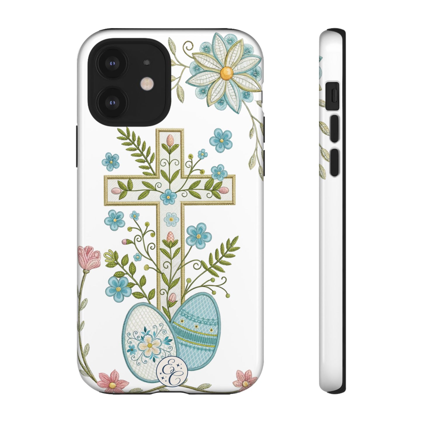 Vintage Easter Floral Cross Tough Phone Case
