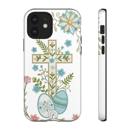 Vintage Easter Floral Cross Tough Phone Case