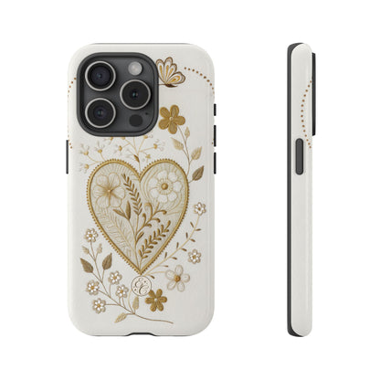 Floral Heart Design Tough Phone Case