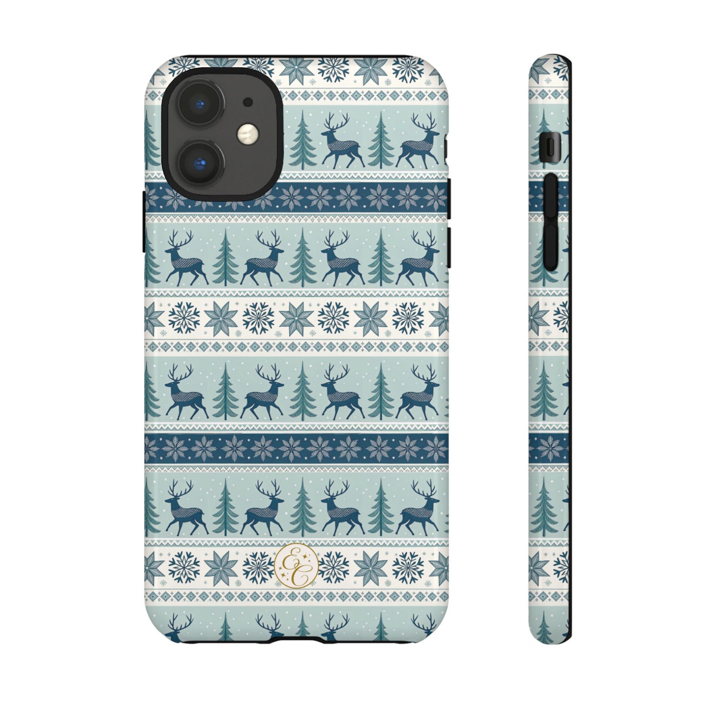 Blue Winter Reindeer Tough Phone Case