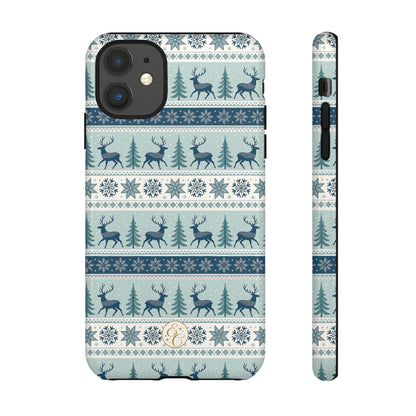 Blue Winter Reindeer Tough Phone Case