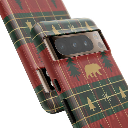 Christmas Bear Plaid Phone Case
