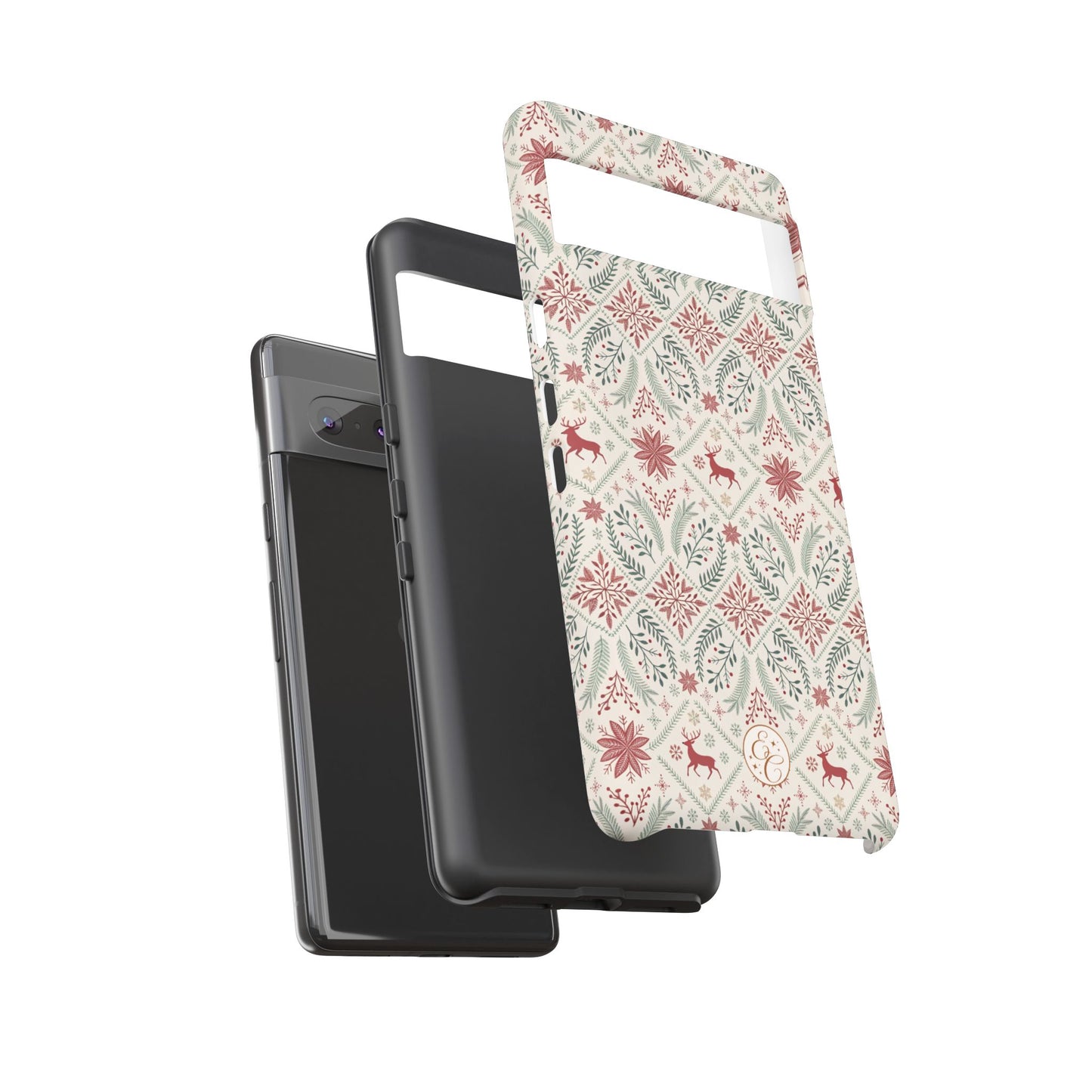 Red Reindeer Christmas Pattern Tough Phone Case