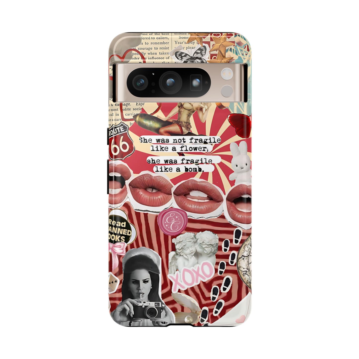 Feminine Aesthetic Retro Collage Tough Phone Case