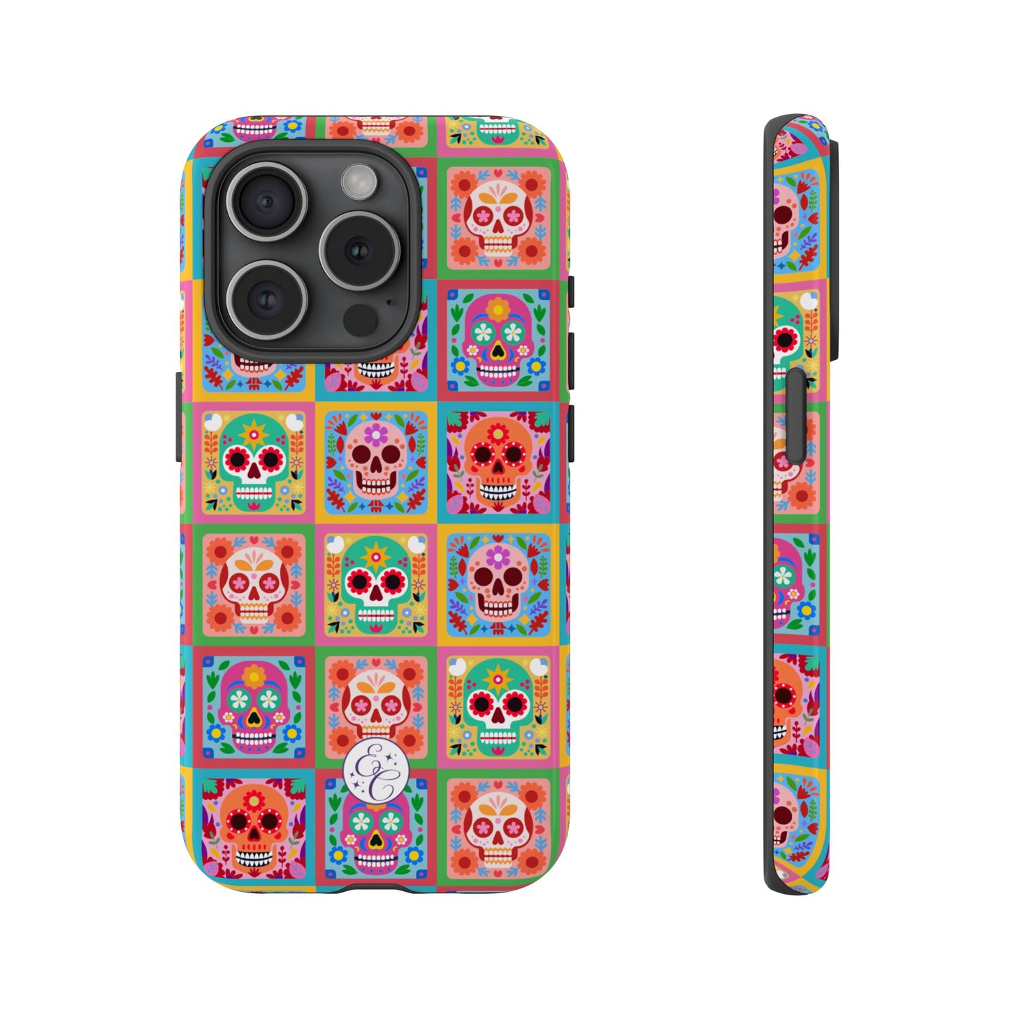 Colorful Sugar Skull Pattern Tough Phone Case