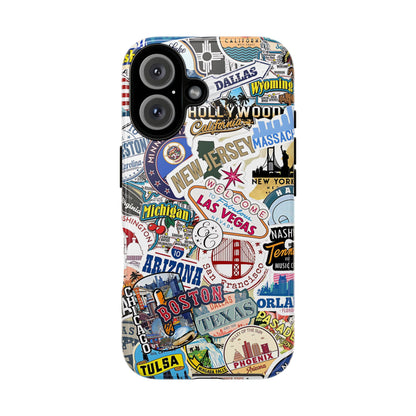 USA Travel Stickers Tough Phone Case