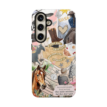 Equestrian Cowgirl Collage Tough Phone Case