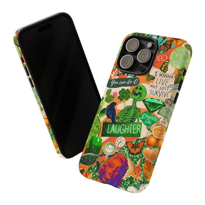 Green and Orange Collage Tough Phone Case