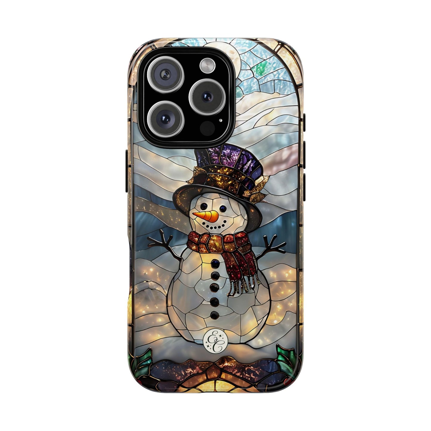 Snowman Stained Glass Tough Phone Case