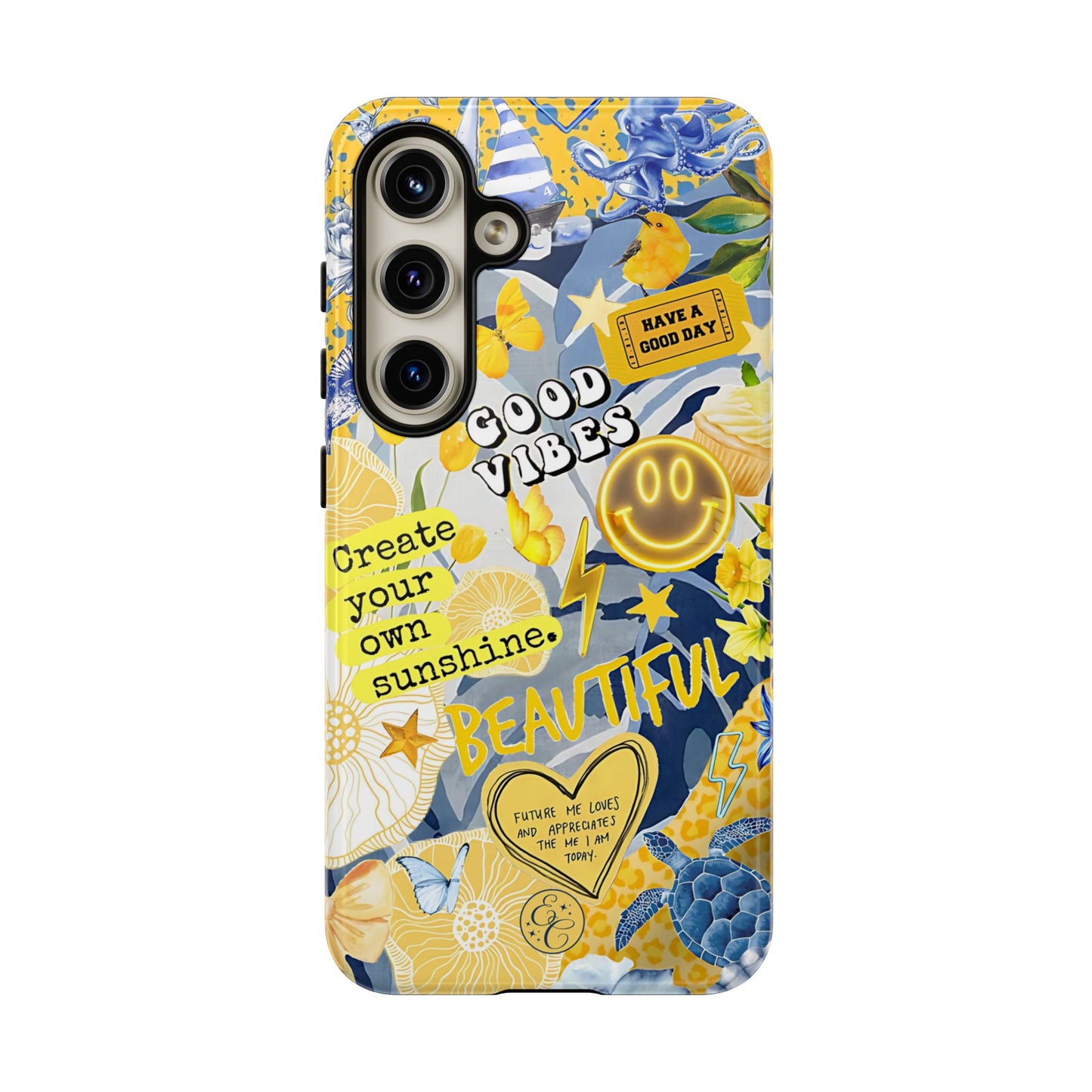 Yellow and Blue Collage Tough Phone Case