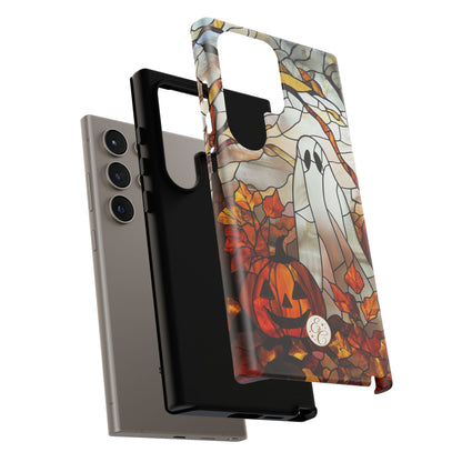Ghost & Pumpkin Stained Glass Halloween Phone Case