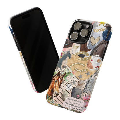 Equestrian Cowgirl Collage Tough Phone Case