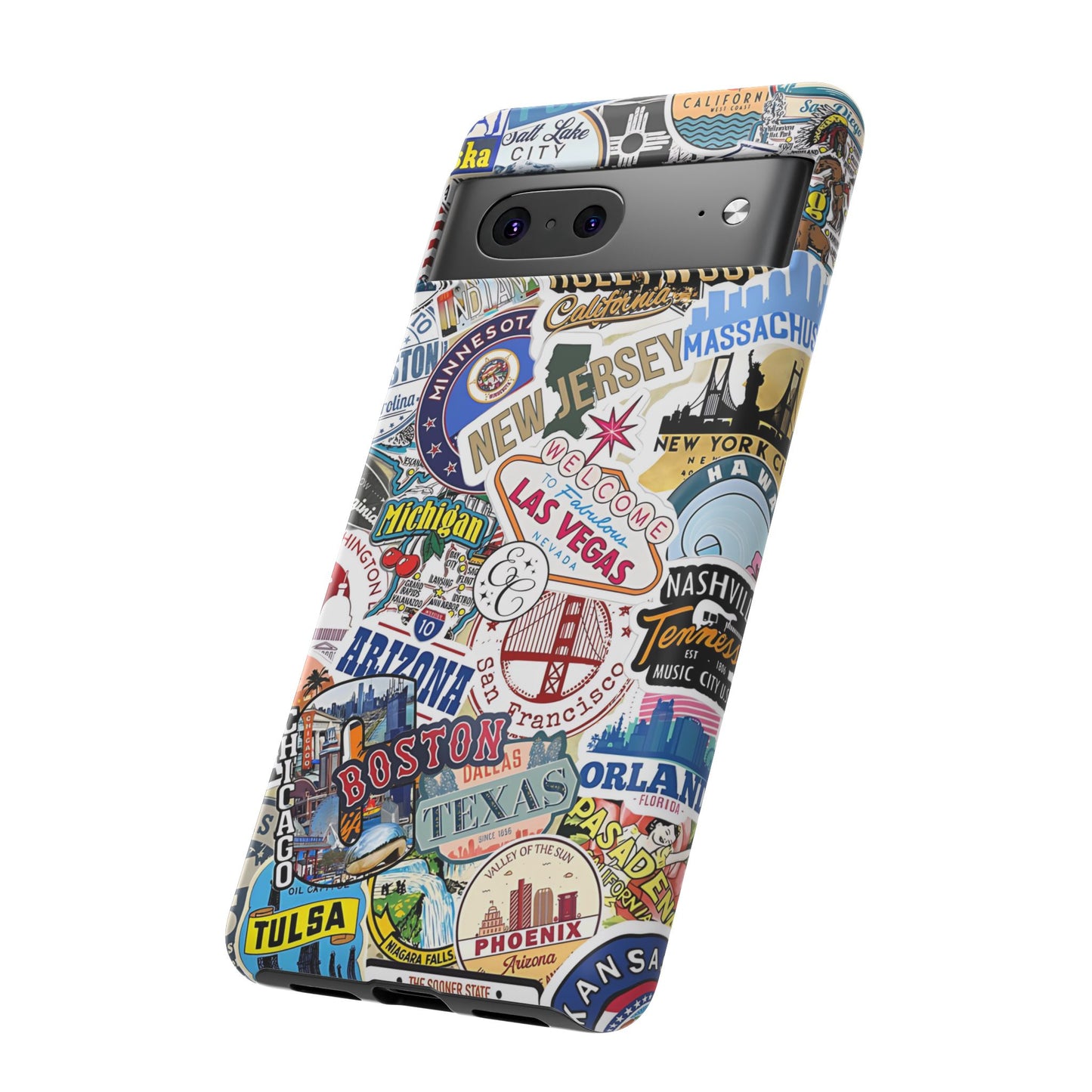 USA Travel Stickers Tough Phone Case