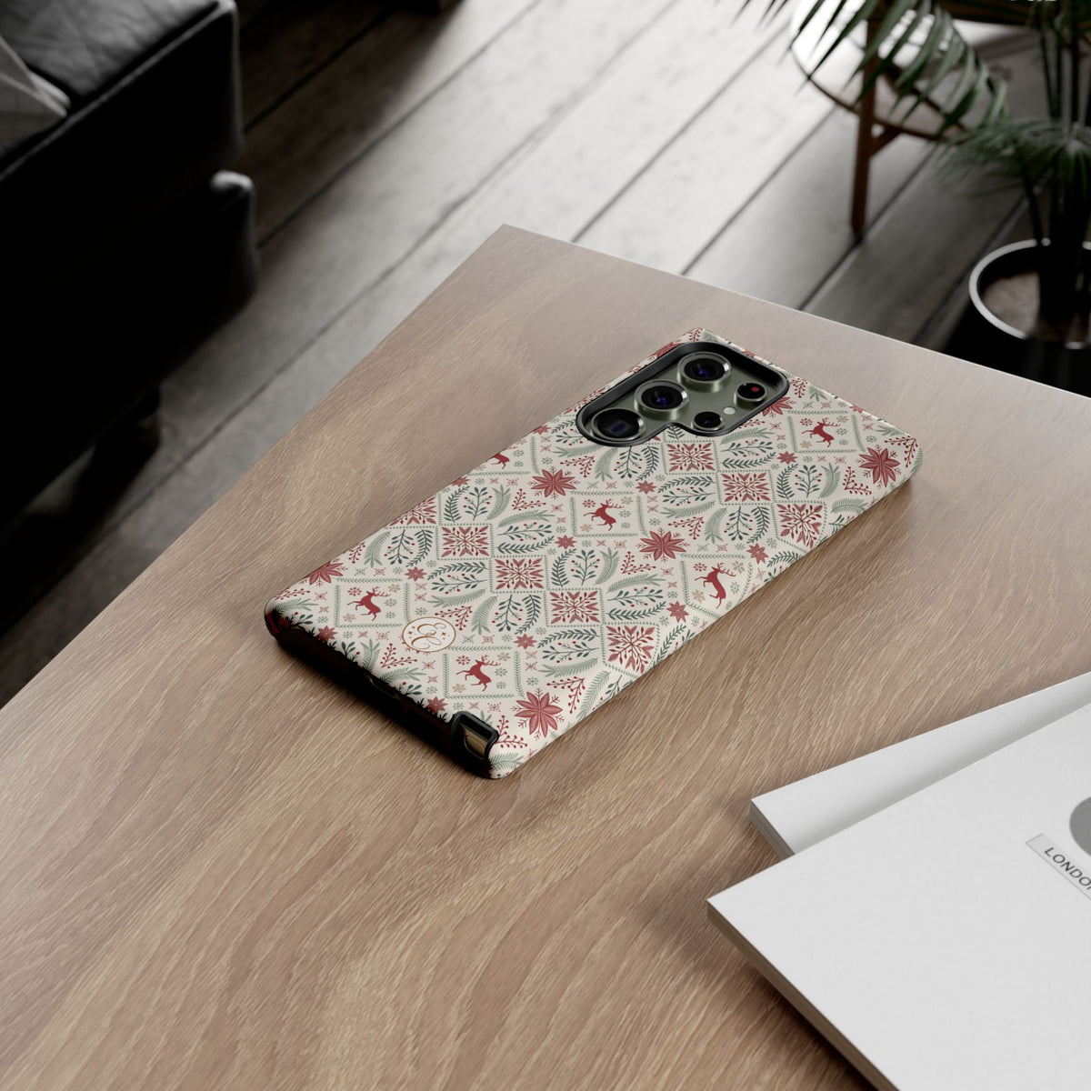 Red Reindeer Christmas Pattern Phone Case