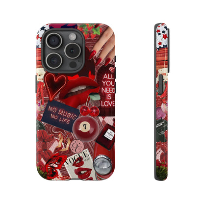 Red Aesthetic Collage Tough Phone Case