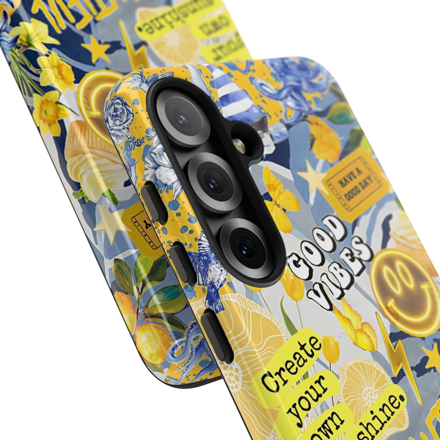 Yellow and Blue Collage Tough Phone Case