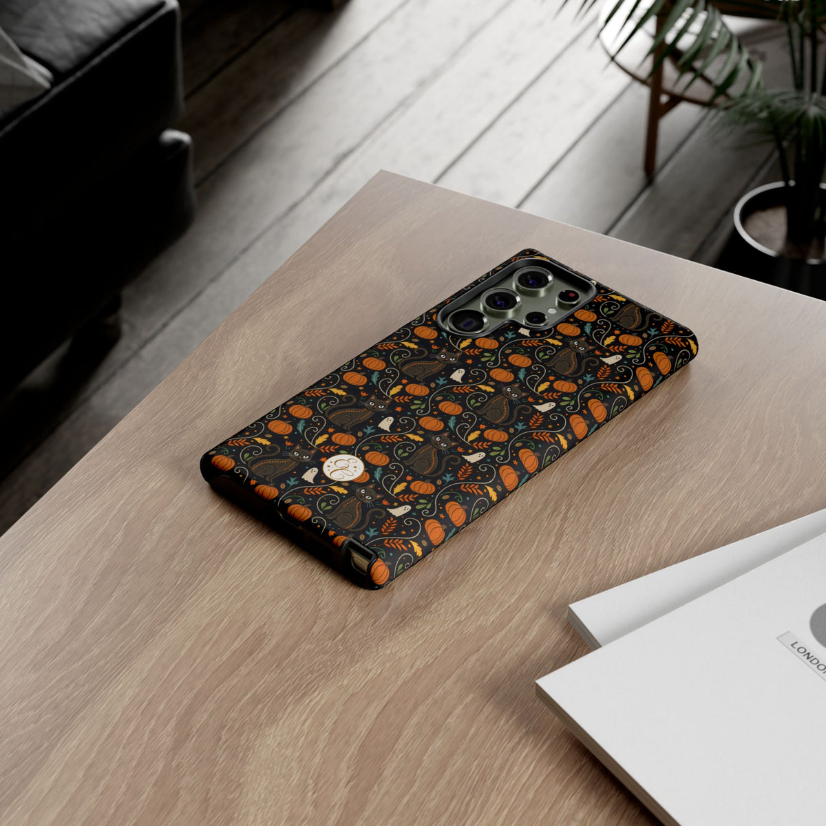 Boho Black Cat Halloween Phone Case
