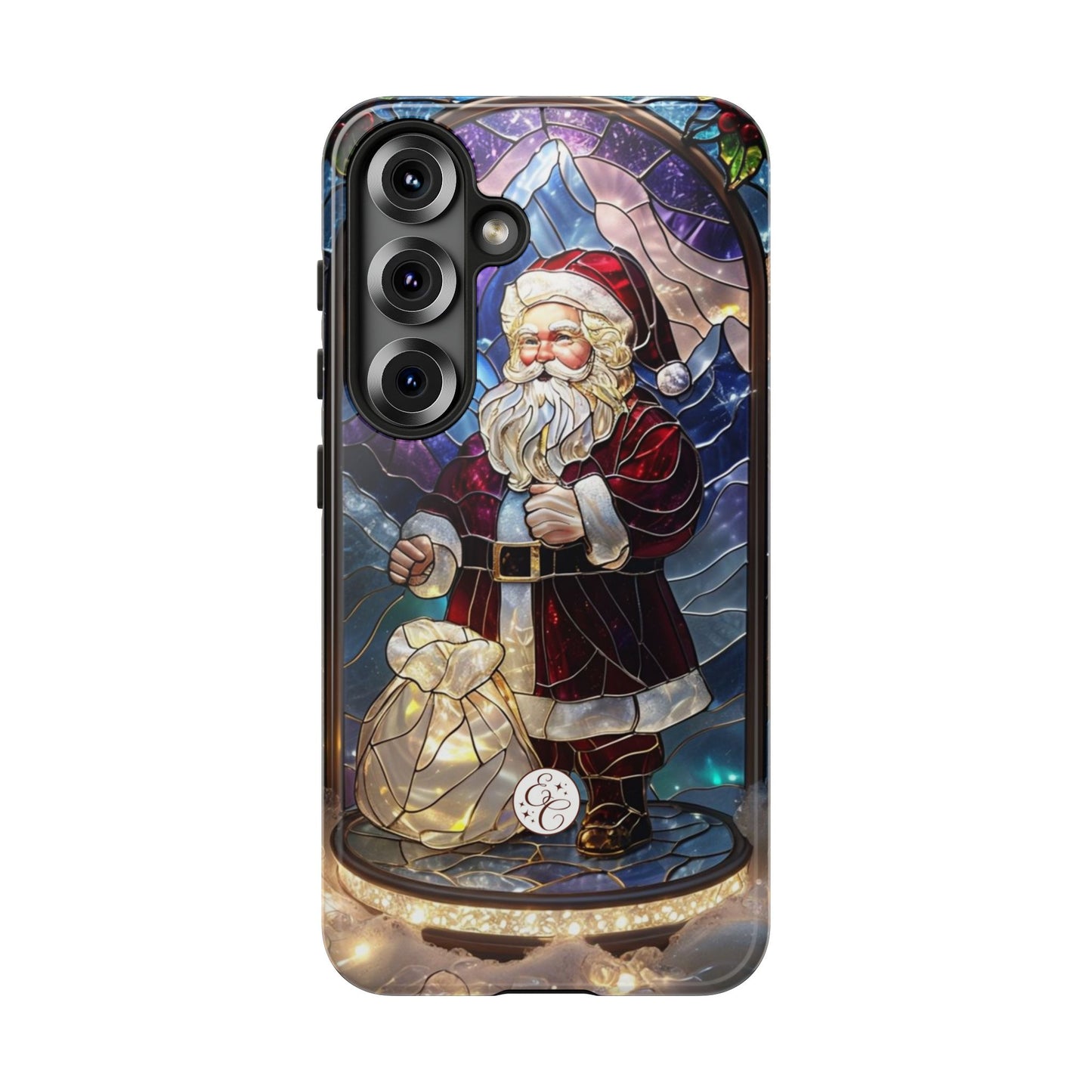 Santa Claus Stained Glass Tough Phone Case