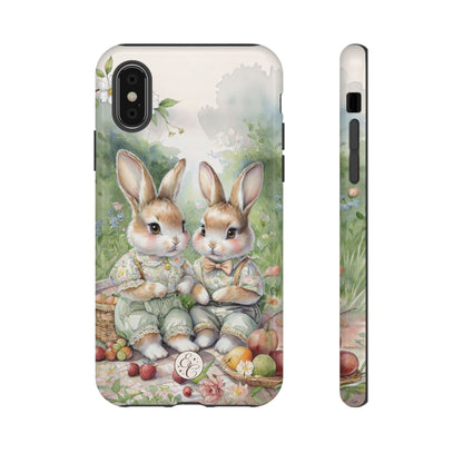 Vintage Bunny Picnic Tough Phone Case